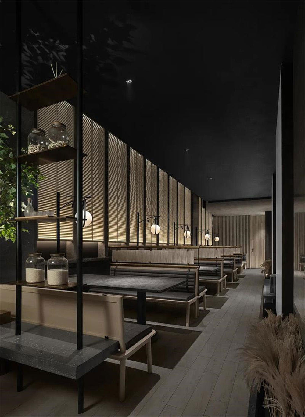 簡約風格日本料理鐵板燒餐廳裝修設計空間布局