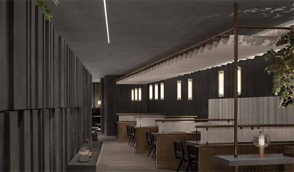 簡約風格日本料理鐵板燒餐廳裝修設計元素概念