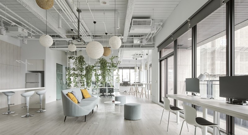 深圳寶安區淺色系簡約風格辦公室裝修氛圍調性